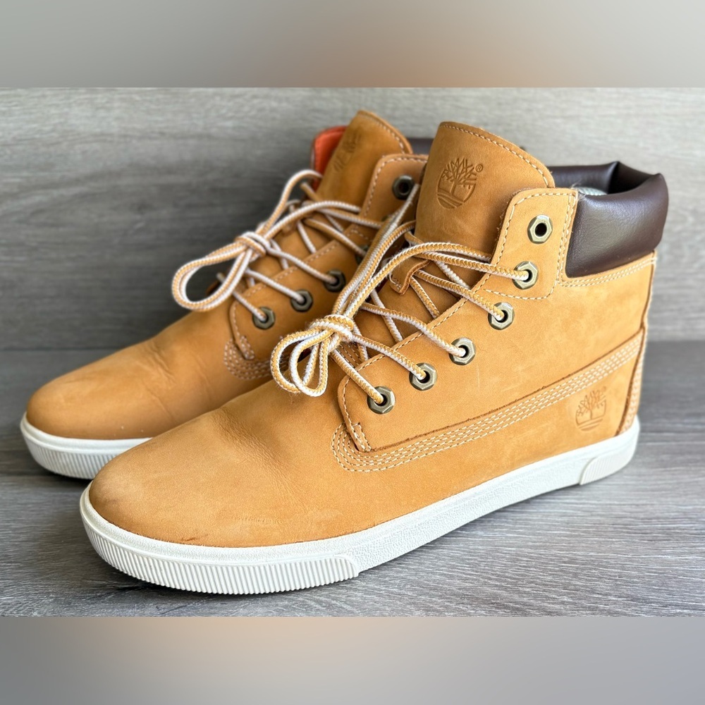 Timberland 2.0 6 Inch Nubuck Leather Lace Up Boots Tan Youth Sz 4